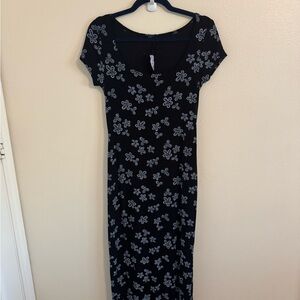 All that Jazz Black and Blue Floral Maxi Dress